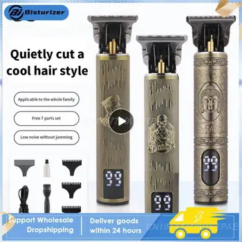 1-8 шт. USB Винтажный T9 1-3 мм Электрический Триммер для волос Для Мужчин, Беспроводные Машинки для стрижки Волос, Профессиональная Машинка для стрижки Бороды, Парикмахерская