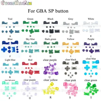 1 комплект 20 цветов T U Пластиковый Полный набор кнопок Для GameBoy Advance SP Для GBA SP A B Выберите Пуск Включение Выключение Питания Комплект кнопок L R D pad