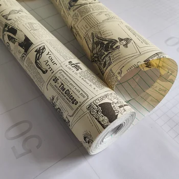 10 М Газетная контактная бумага из ПВХ, Винтажные самоклеящиеся водонепроницаемые Съемные Рулонные обои для мебельной полки, подкладка для ящика для дома