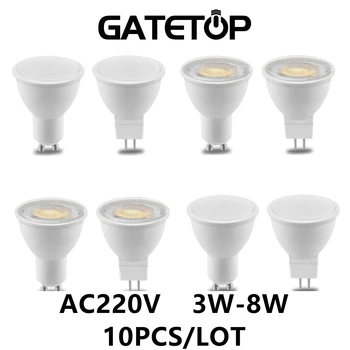 10 шт. светодиодный энергосберегающий прожектор GU10 MR16 AC220V 3 Вт-8 Вт 38 120 градусов высокий люмен теплый белый свет заменить 50 Вт 100 Вт галогенную лампу