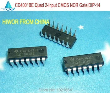 100 шт./лот CD4001BE CD4001 DIP-14 Quad 2 Input CMOS NOR Gate