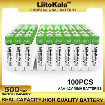 100ШТ LiitoKala AAA 1,2 В 500 мАч NiMH аккумуляторная батарея Подходит для игрушек, мышей, электронных весов и т.д. Оптовая продажа