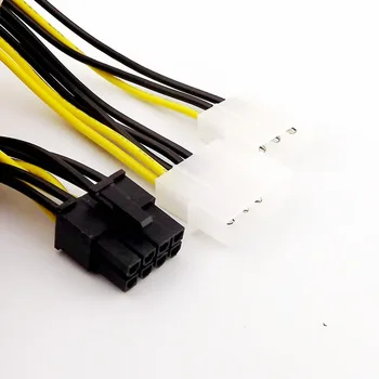 10x Двойной 4-контактный разъем Molex IDE для 8-контактной видеокарты PCI Express PCI-E Разъем Адаптера Питания Y-Образного кабеля-Разветвителя 15 см