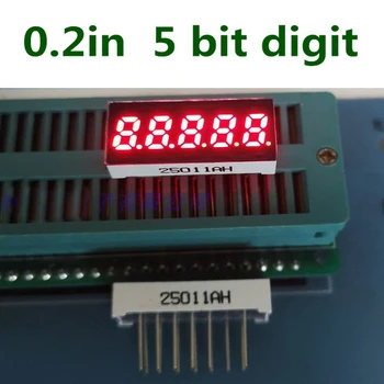 10ШТ 5-битный 7-сегментный красный светодиодный дисплей, 0,2-дюймовая цифровая трубка, пластик, металл, общий анод (трубка Nixie)