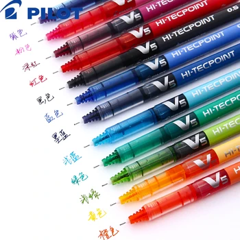 12 Цветов Япония PILOT BX-V5 Цветная Гелевая Ручка С Полной Иглой Плоская Жидкая Шариковая Ручка 0,5 мм Большой Емкости Офисные Школьные Канцелярские Принадлежности