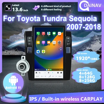 13,6 Дюймовый Android 11 для Toyota Tundra Sequoia 2007-2018 Мультимедийный плеер GPS Навигация WIFI Carplay Головное устройство