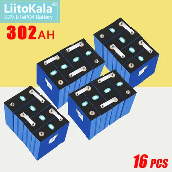16шт LiitoKala 3,2 V 302Ah Lifepo4 Аккумулятор 280Ah Может быть объединен в аккумуляторную батарею RV Солнечная система хранения Batter EU US