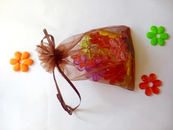 17*23 5000 шт. сумка из органзы, коричневая сумка на шнурке, сумки для упаковки ювелирных изделий, для чая/подарка/еды/конфет, маленький прозрачный мешочек, сумка для пряжи