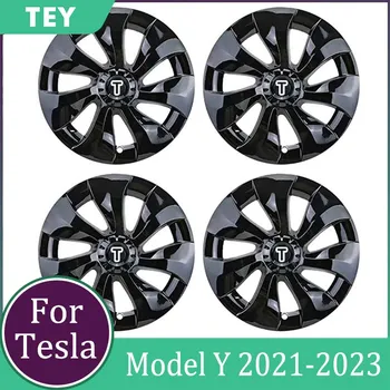 19-Дюймовый колпак ступицы для Tesla Model Y 2021-2023, Сменный колпак колеса, автомобильные Аксессуары для полного покрытия обода, колпак ступицы 4 шт.