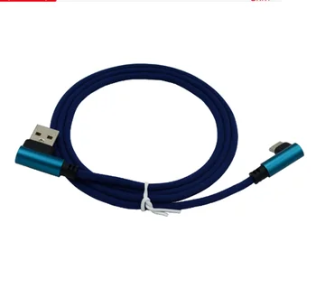 2 шт./лот, Хлопковый плетеный изогнутый кабель для зарядки типа C на 90 градусов, USB-кабель, кабели для быстрой зарядки мобильного телефона, линия передачи данных, телефон
