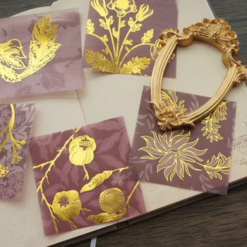 20 Листов золотой цветок Лилии, светлый цвет, красно-коричневый Дизайн, Подарочная бирка, Подарочное украшение, Скрапбукинг, Фоновая бумага 