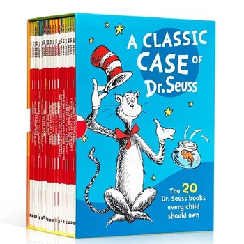 20 книг Классический случай доктора Сьюза Кот в шляпе Детские Забавы Интересные английские Книги с картинками Детские Обучающие игрушки
