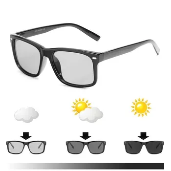 2018 новые Мужские Солнцезащитные очки-Хамелеон Для Вождения, Фотохромные Солнцезащитные очки, Мужские Поляризованные Солнцезащитные очки, Квадратные Солнцезащитные очки Для Отдыха, Солнцезащитные очки