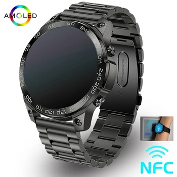 2022 NFC Smartwatch Мужские AMOLED 466 * 466 HD экран с большой батареей часы Bluetooth talk IP68 Водонепроницаемые подходят для IOS Android