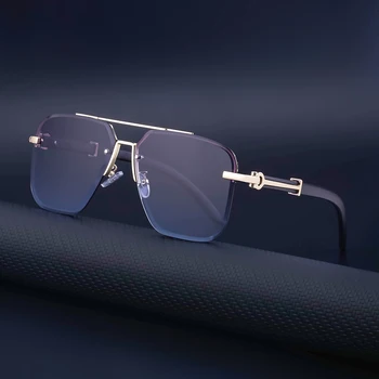 2023 Высококачественные Квадратные солнцезащитные очки для мужчин, роскошная полукадра для женщин, модные очки в винтажном стиле UV400