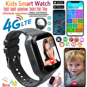 2023 Детские Смарт-часы с полным касанием, Видеозвонок, WIFI, 4G, Телефонные часы, Камера SOS, отслеживание местоположения, Детские смарт-часы с для девочек и мальчиков