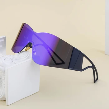 2023 Новые Солнцезащитные очки без оправы на лобовом стекле, Высококачественные Модные Спортивные Велосипедные Очки Y2K, Брендовый Дизайн Для Мужчин И Женщин, Одинаковые UV400