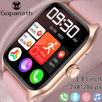 2023 Новые смарт-часы с Bluetooth-вызовом Для Женщин, Мужчин, Пульсометром, Голосовым помощником по кислороду в крови, 100 + Спортивных женских умных часов для Xiaomi