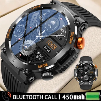 2023 Новые спортивные часы с Bluetooth-звонком, фитнес-трекером, Компасом для мониторинга сердечного ритма, мужские водонепроницаемые смарт-часы 400 мАч