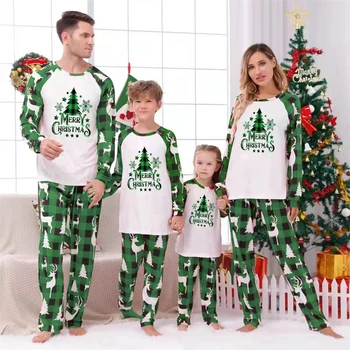 2023 Рождественская Одинаковая одежда для семьи, Комплекты Пижам для Папы, Мамы и детей, для Папы, Мамы и меня, Рождественская Пижамная одежда, Топы + Брюки