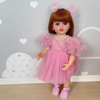 22-дюймовая Реалистичная Силиконовая Виниловая Кукла для Всего тела Reborn для маленьких Девочек, Стоящая Кукла Бетти, 3D Кожа, Видимые Вены, Подарки для детей