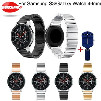 22 мм Ремешки для часов из нержавеющей стали для Samsung Galaxy 46 мм браслет ремешок для Samsung Gear S3 Classic/Frontier Sport Band