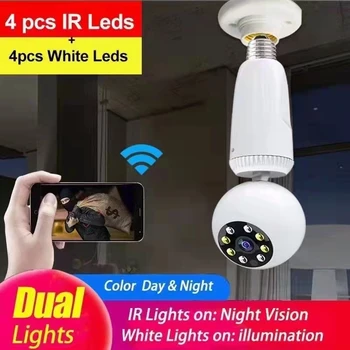 2MP 1080P Tuya APP Полноцветная беспроводная WIFI IP-камера E27 Лампа с Головкой для домашней Безопасности CCTV Монитор