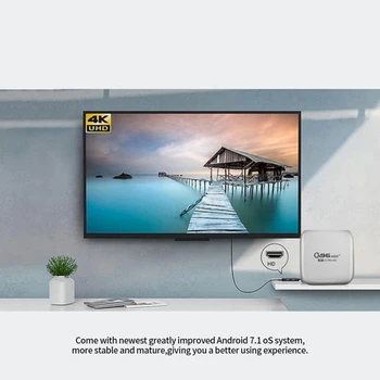 2X Q96 Mini Plus Tv Box 5G + Wifi Smart Tv Box Amlogic S905W 4-ядерный 64-битный 4 Гб + 32 Гб Wifi Медиаплеер Верхняя Коробка-EU Plug