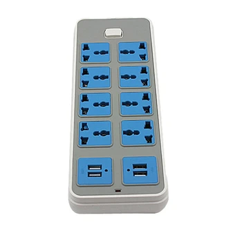 2X Сетевой фильтр Power Strip С 4 Портами USB и 8 Розетками 6,5 Футов Удлинитель 3000 Вт 16A Для домашнего Общежития-US Plug