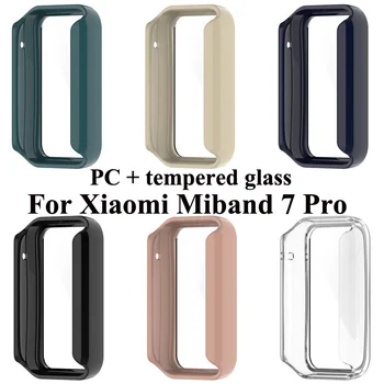 2В1 для Xiaomi Mi Band 7 pro PC Cases Чехол + Защитная пленка из закаленного Стекла На Смарт-часы Xiomi Miband 7pro Аксессуары