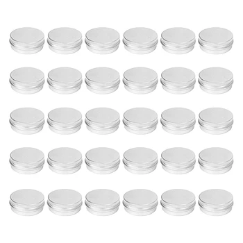 30 упаковок круглых металлических банок для бальзама для губ с завинчивающимися крышками (1 унция)