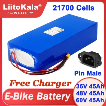 36V 48V 60V 45Ah E-bike battery 21700 Литиевая Аккумуляторная батарея 1000w Для электрического велосипеда, Электрического скутера, Бесплатного Зарядного устройства 42V 54.6V 67.2V