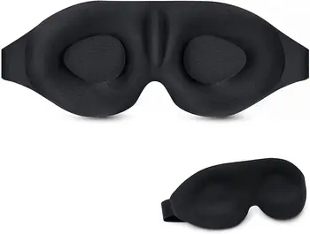 3D маска для сна с контурной чашкой, Ночная повязка на глаза, Светозащищающий чехол для глаз, формованный козырек с регулируемым ремешком для путешествий