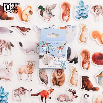 46 шт./компл. Бумажные наклейки Animals Century, упаковка для Скрапбукинга, Канцелярские наклейки для ведения дневника 
