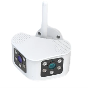 4K 8MP Двухобъективная Wifi IP-камера На Открытом Воздухе Со Сверхшироким Углом обзора 180 ° Панорамная Камера видеонаблюдения с Обнаружением Человека EU Plug