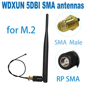 5 шт. антенна 5 дБ SMA 15 см RP-SAM Antena 2,4 ГГц IPEX NGFF miniPCIe, ориентированная на весь день