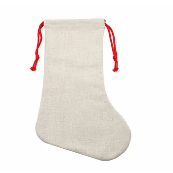 5 шт. мешков на шнурке, сублимационные поделки, пустые двухсторонние льняные носки с Рождеством
