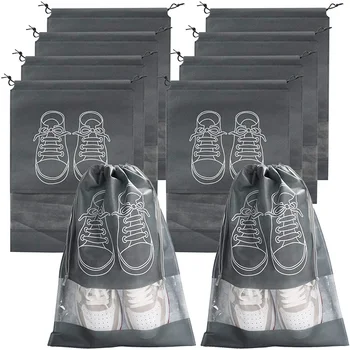 5 шт. сумка для обуви из нетканого материала, водонепроницаемая пылезащитная дорожная сумка, Переносная сумка-тоут, сумка на шнурке для хранения обуви, органайзер для обуви