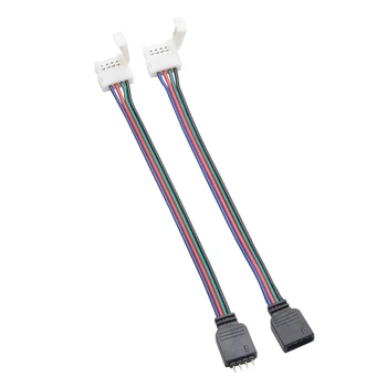 5шт 4pin RGB светодиодная лента с разъемом женский-мужской разъем для 10 мм 5050 SMD RGB светодиодная лента с подсветкой для питания разъема Dupont