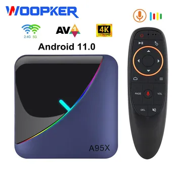 A95X F3 Air TV Box Android 11 Amlogic S905W2 4 ГБ 64 Гб Двойной WiFi BT5.0 4K AV1 HD Медиаплеер RGB Light Телеприставка 2 ГБ 16 ГБ