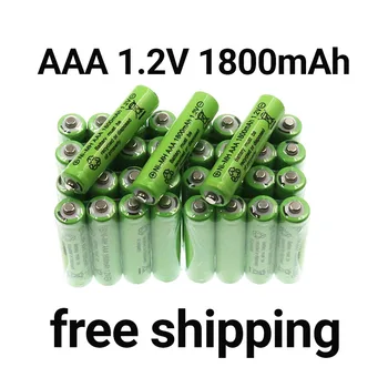 AAA Заряжаемый аккумулятор Ni-Mh 1,2 В Nieuwe 100% Aaa 1800 мАч, 1,2 В заряжаемый аккумулятор 2A + Бесплатные покупки