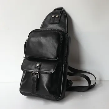 AETOO молодежная модная нагрудная сумка, спортивный маленький рюкзак, деловая сумка через плечо, однотонная воловья кожа, квадратный вертикальный unise