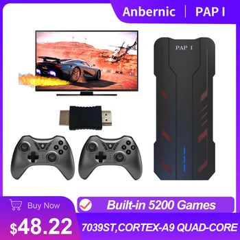 ANBERNIC PAP 1 Игровая консоль PS1 64Bit 4K TV С Выходом 5200 Игр 2 Беспроводных Геймпада HD Game Retro Video Game Stick Player