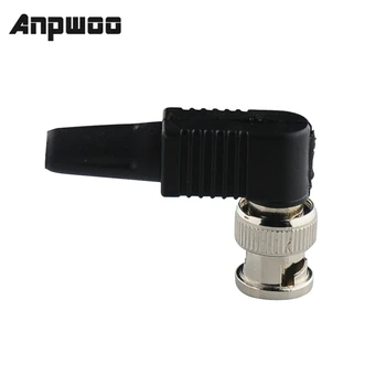 ANPWOO 10x Беспаянный штекерный разъем BNC RG59 Прямоугольный Разъем для камеры видеонаблюдения