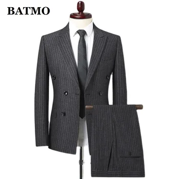 BATMO 2021, Новое поступление, высококачественные повседневные костюмы в полоску для мужчин, мужское свадебное платье, большие размеры M-XXXL 888