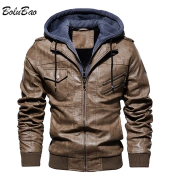 BOLUBAO, мужские зимние новые кожаные куртки, повседневная мотоциклетная куртка из искусственной кожи, байкерские ветрозащитные кожаные пальто, мужские для европейского размера