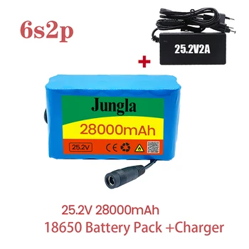 Batterie Lithium-Ion 18650 pour vélo électrique 6S2P 25.2V 28Ah avec BMS et chargeur inclus