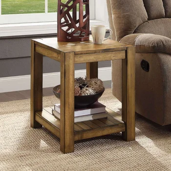 Better Homes & Gardens Торцевой столик из массива дерева Bryant, мебель для гостиной в деревенском стиле из клена с коричневой отделкой