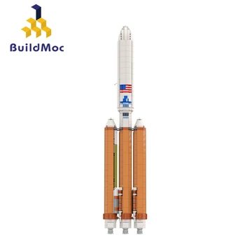 BuildMoc Space 1:110 Atlas V Тяжелая Ракета-носитель Строительный Блок Набор Кирпичей Ракеты-носителя Игрушки Для Детей На День Рождения Рождественские Подарки
