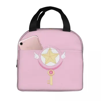 Cardcaptor Сакура, розовая сумка для ланча, сумка для еды, изолированная термальная сумка для пикника, сумка для ланча для женщин, детей, мужчин, сумка-холодильник